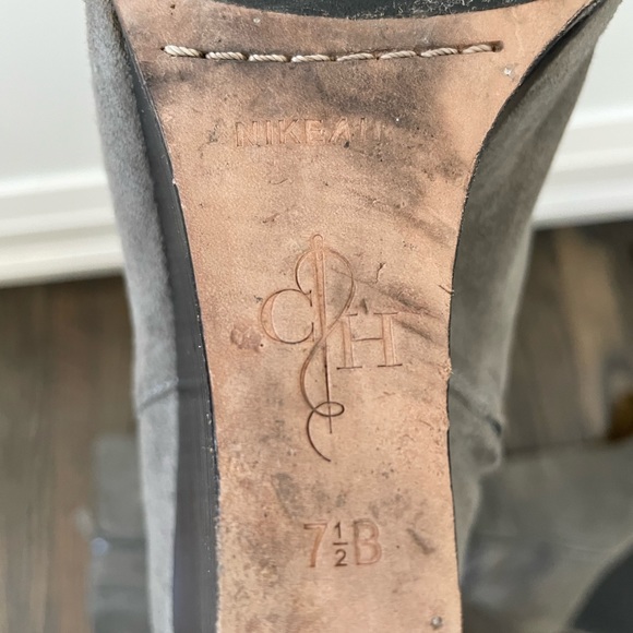 Cole Haan tall suede grey wedge boots. Size 7.5. - Picture 7 of 11
